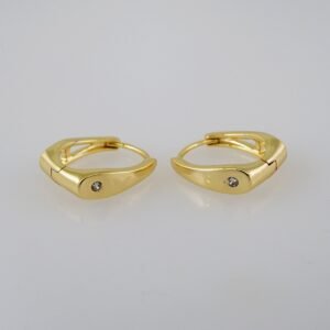 Women Earrings/ Aretes Dama/  Zircon Stone/  14k Real Color// E975