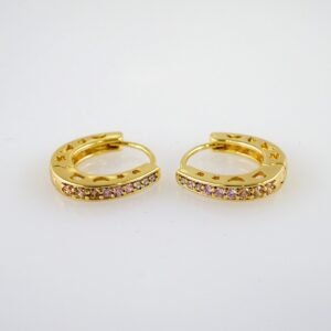Women Earrings/ Aretes Dama/  Zircon Stone/  14k Real Color// E997