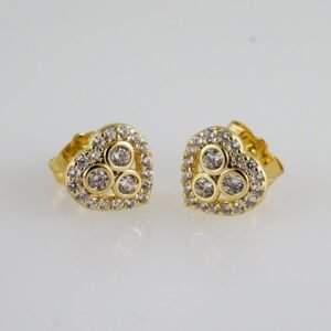 Women Earrings/ Aretes Dama/  Zircon Stone/  14k Real Color// E998