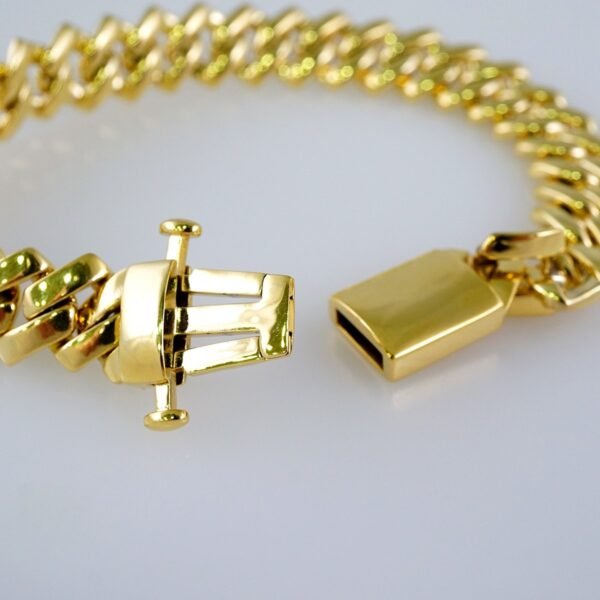 Bracelets / Manillas /  14K Real Color/  Plain/ Fashion/ 18mm// B828 - Image 3