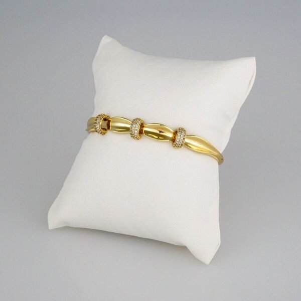 Bangles Woman/ Pulsos Dama/  Zircon Stone/  14K Real Color// P170