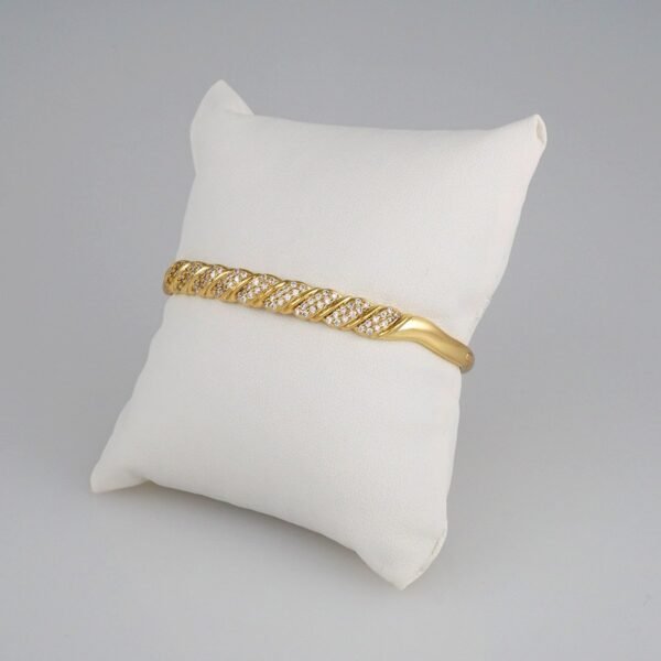 Bangles Women/ Pulsos Dama/ Zircon Stone/ 14K Real Color// P187