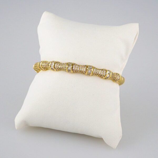 Bangles Women/ Pulsos Dama/  Zircon Stone/  14K Real Color// P238 - Image 2