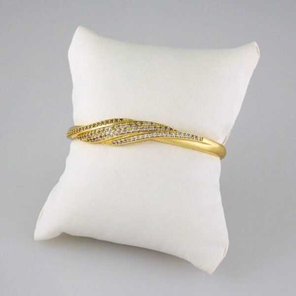 Bangles Women/ Pulsos Dama/  Zircon Stone/  14K Real Color// P241 - Image 2