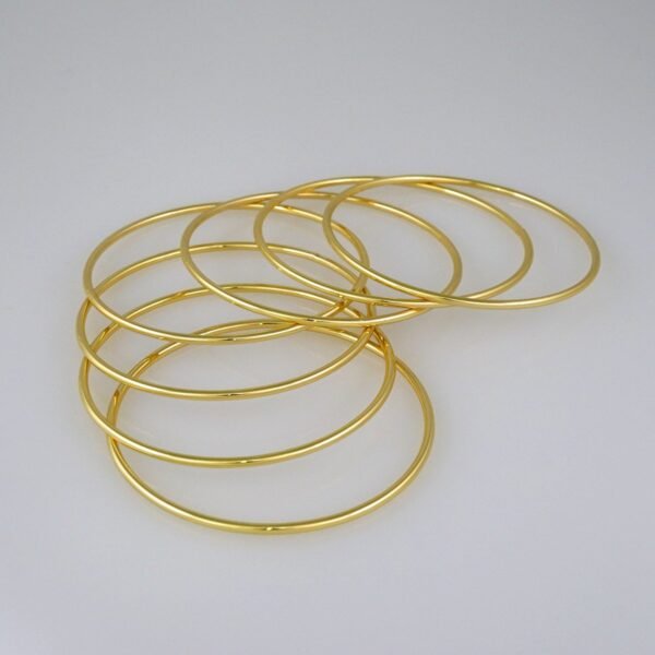 Bangles Women/ Pulsos Dama/ Plain/ 14K Real Color/ 7Pz// P259 - Image 2