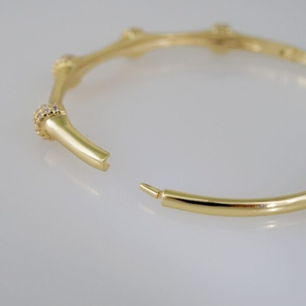 Bangles Women/ Pulsos Dama/  Zircon Stone/  14K Real Color// P272 - Image 3