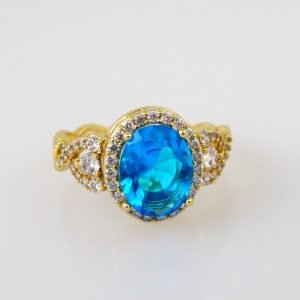 Women Ring/ Anillos Damas/  14K Real Color/  Zircon Stone// R368
