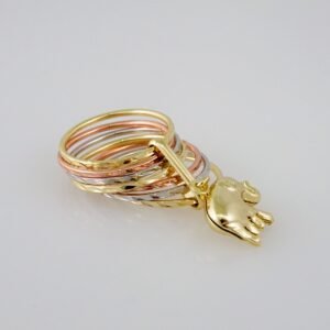Women Ring/ Anillos Damas/  Three Tone/   Zircon Stone// R401