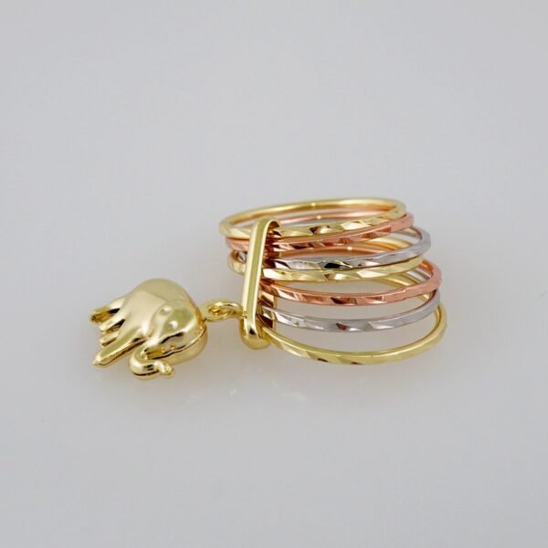 Women Ring/ Anillos Damas/  Three Tone/   Zircon Stone// R401 - Image 2