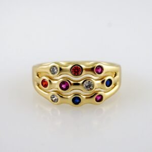 Women Ring/ Anillos Damas/  14K Real Color/  Zircon Stone// R456