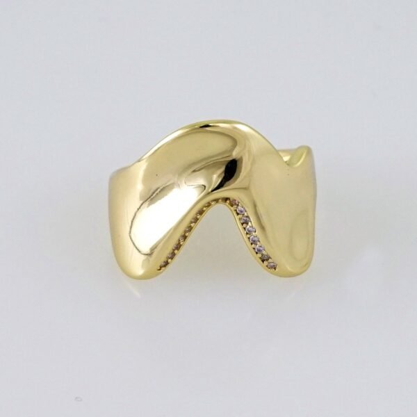 Women Ring/ Anillos Damas/  14K Real Color/  Zircon Stone/ Ajustable// R538 - Image 2