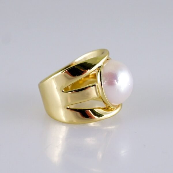 Women Ring/ Anillos Damas/  14K Real Color/  Mother of Pearl// R560 - Image 2