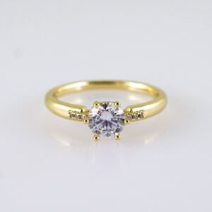 Women Ring/ Anillos Damas/  14K Real Color/  Zircon Stone// R575