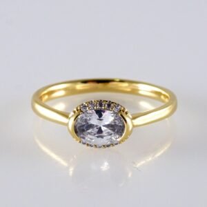 Women Ring/ Anillos Damas/ 14K Real Color/ Zircon Stone// R599