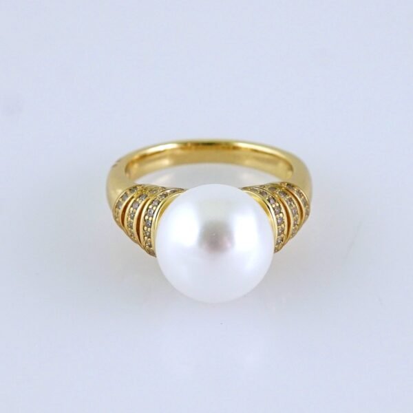 Women Ring/ Anillos Damas/ 14K Real Color/ Zircon Stone/ Pearl/ Stainless Steel// R630