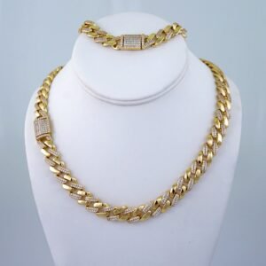 Gargantilla & Pulsera/ Choker /Bracelet/ 14K Real Color/ Zircon Stone/8mmx45cm// SET1172
