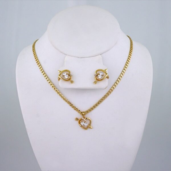 Cadenas & Colgantes & Earrings/ Chain W/Pendants / 14K Real Color/ Zircon Stone/ 3mmx45cm// SET1214