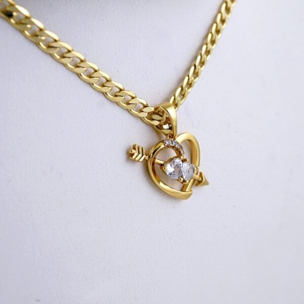 Cadenas & Colgantes & Earrings/ Chain W/Pendants / 14K Real Color/ Zircon Stone/ 3mmx45cm// SET1214 - Image 3