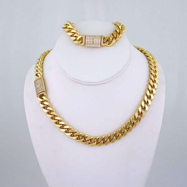 Gargantilla & Pulsera / Choker W/ Bracelet/  14K Real Color/  Zircon Stone/  10mmx45cm// SET1215