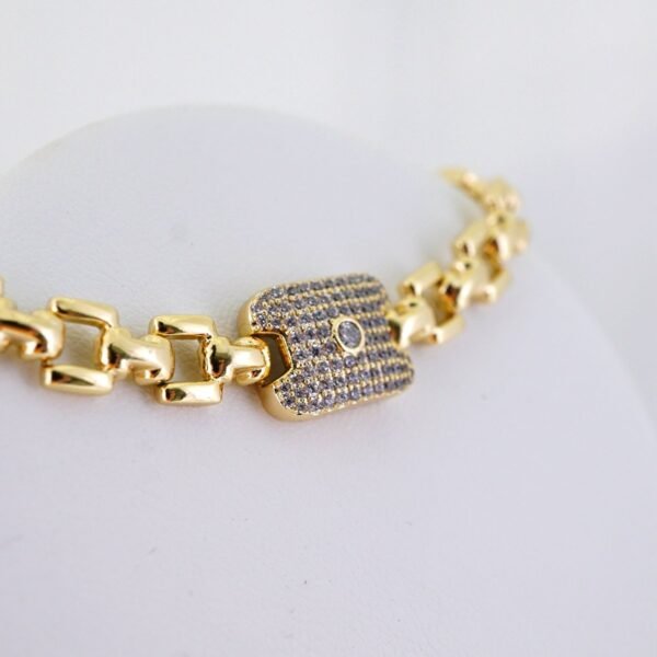 Gargantilla & Pulsera / Choker W/ Bracelet/ 14K Real Color/ Zircon Stone/ 6mmx45cm// SET1258 - Image 3