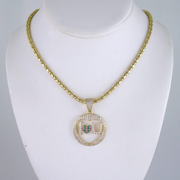 Gargantilla & Colgantes / Choker W/ Pendants/ 14K Real Color/ Zircon Stone/ 4mmx45cm// SET1314