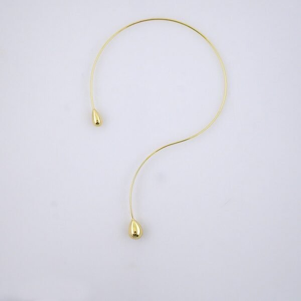 Gargantilla-Choker W-Plain-14K Real Color- Stainless Steel- 3mmx45cm-SET1328