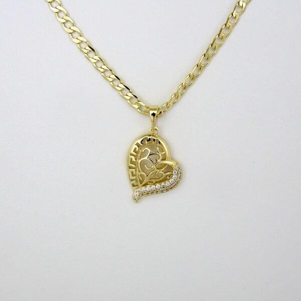 Cadenas & Colgantes & Earrings/ Chain W/Pendants /  14K Real Color/  Zircon Stone/  3mmx45cm// SET228 - Image 2