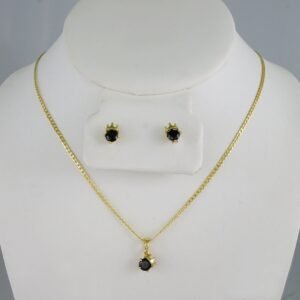 Cadenas & Colgantes & Earrings/ Chain W/Pendants /  14K Real Color/  Zircon Stone/  2mmx45cm// SET966