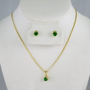 Cadenas & Colgantes & Earrings/ Chain W/Pendants /  14K Real Color/  Zircon Stone/  2mmx45cm// SET967