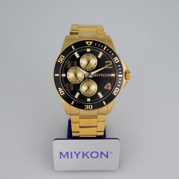 MEN’S MIYKON CLASSIC/ “GOLD STAINLESS STEEL”/  BLACK DIAL/  BATTERY// WMK11
