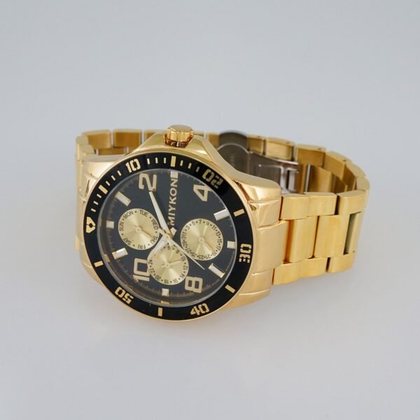MEN’S MIYKON CLASSIC/ “GOLD STAINLESS STEEL”/  BLACK DIAL/  BATTERY// WMK11 - Image 2