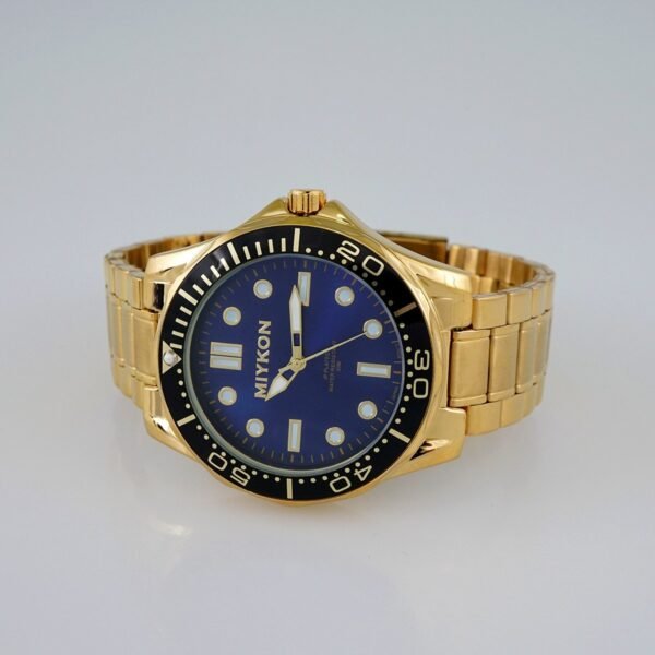 MEN’S MIYKON CLASSIC/  “GOLD STAINLESS STEEL”/  BLUE DIAL/  BATTERY// WMK13 - Image 2