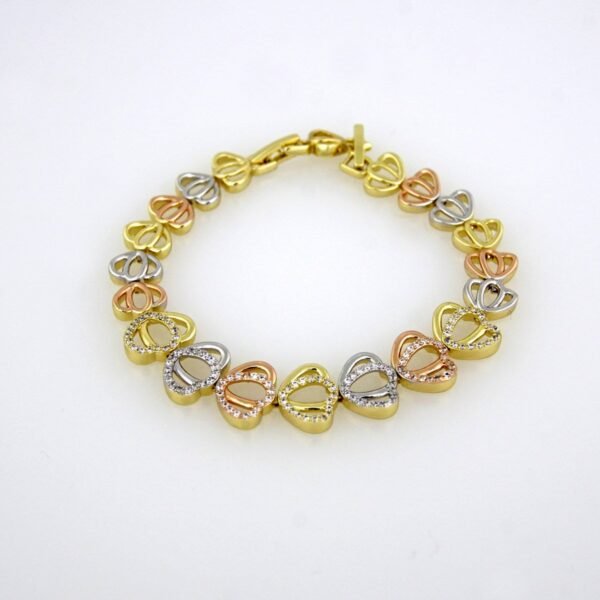 Bracelets Woman/ Manillas Mujer/ Zircon Stone/Three Tone/ 3 Colores/FREE SHIPPING OVER $50.00 DOLLAR PURCHASE///BB086 - Image 2