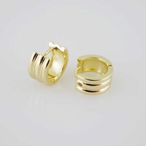 E1897 Earrings - Aretes - Plain - 14k Real Color