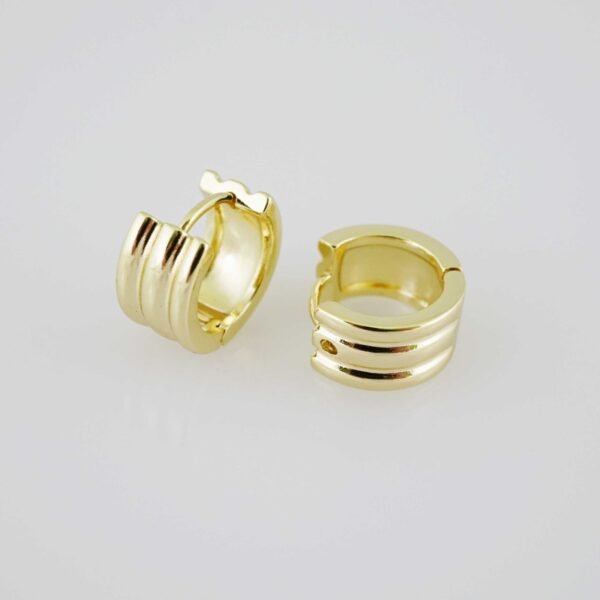 E1897 Earrings - Aretes - Plain - 14k Real Color