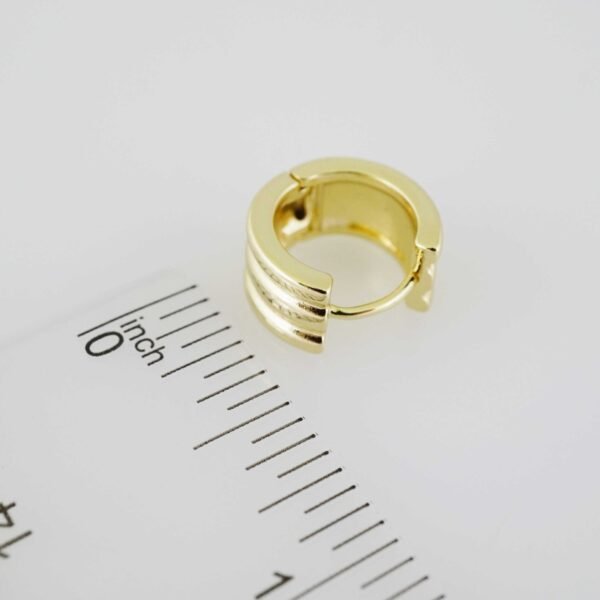 E1897 Earrings - Aretes - Plain - 14k Real Color - Image 3