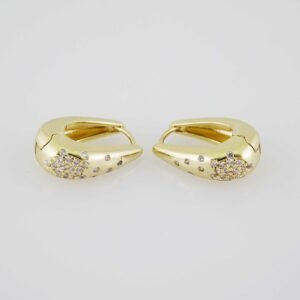 E1898 Earrings - Aretes - Zircon Stone - 14K Real Color