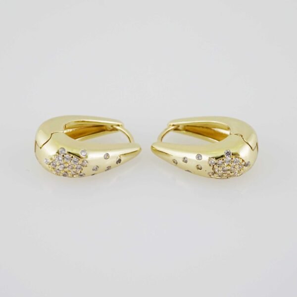 E1898 Earrings - Aretes - Zircon Stone - 14K Real Color