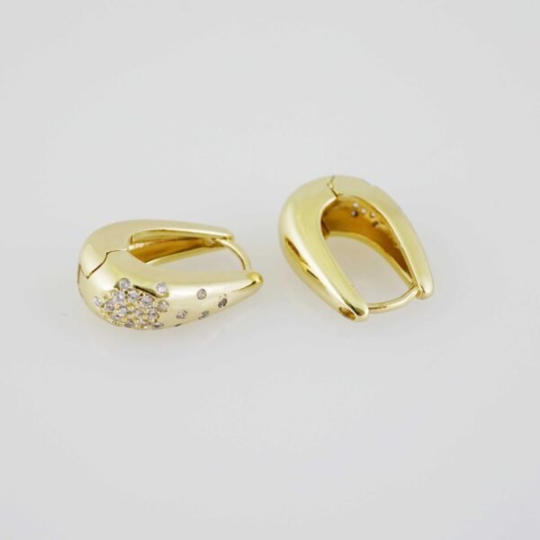 E1898 Earrings - Aretes - Zircon Stone - 14K Real Color - Image 2