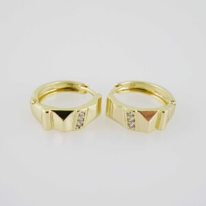 E1900 Earrings - Aretes - Zircon Stone - 14K Real Color