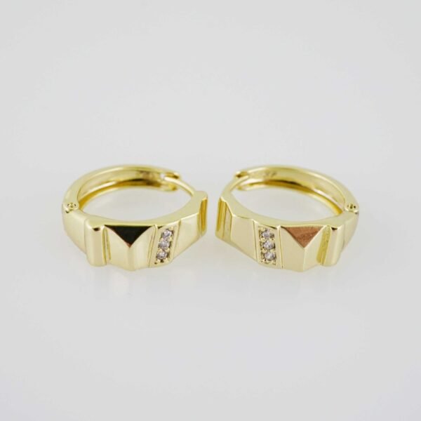 E1900 Earrings - Aretes - Zircon Stone - 14K Real Color