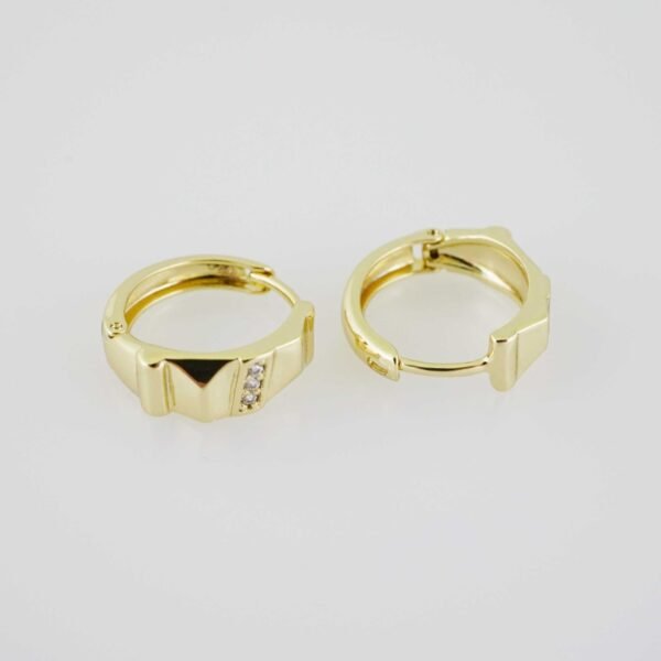E1900 Earrings - Aretes - Zircon Stone - 14K Real Color - Image 2