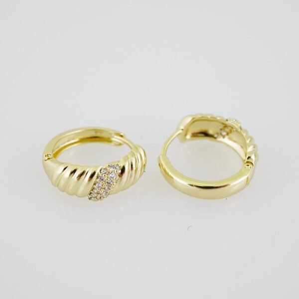 E1902 Earrings - Aretes - Zircon Stone - 14K Real Color - Image 2