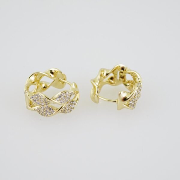 E1903 Earrings - Aretes - Zircon Stone - 14K Real Color - Image 2