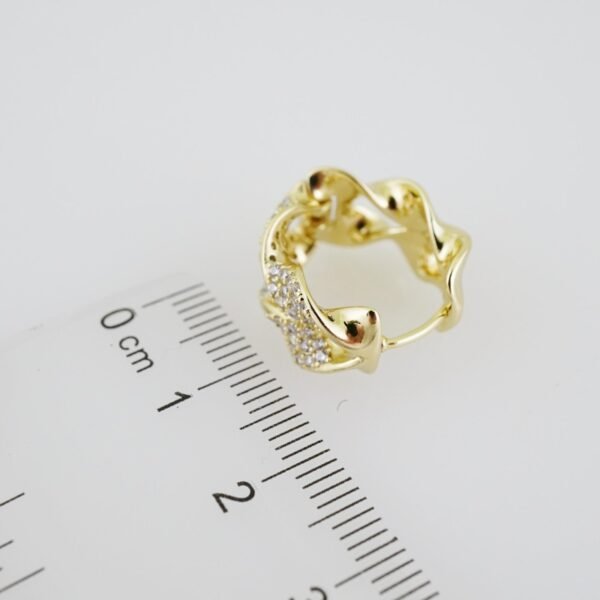E1903 Earrings - Aretes - Zircon Stone - 14K Real Color - Image 3