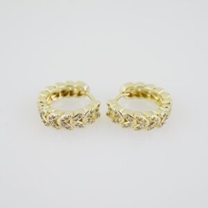E1904 Earrings - Aretes - Zircon Stone - 14K Real Color