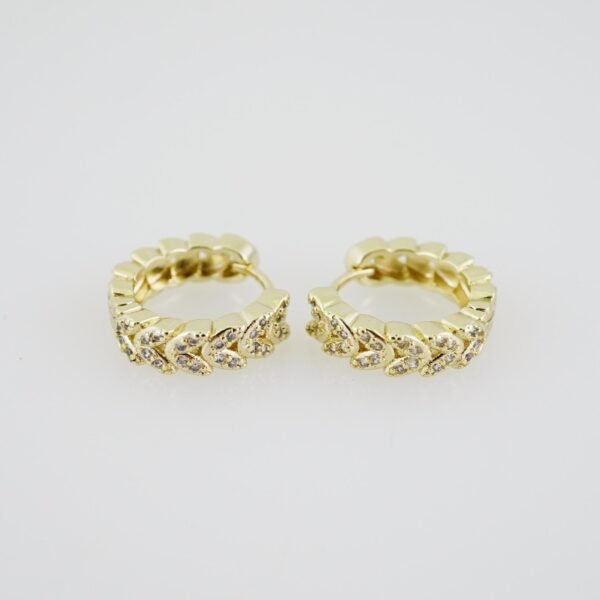 E1904 Earrings - Aretes - Zircon Stone - 14K Real Color