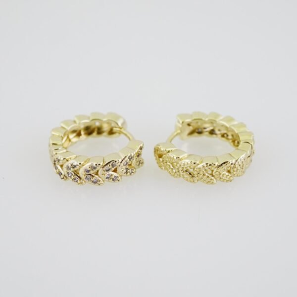 E1904 Earrings - Aretes - Zircon Stone - 14K Real Color - Image 2