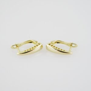 E1905 Earrings - Aretes - Zircon Stone - 14K Real Color