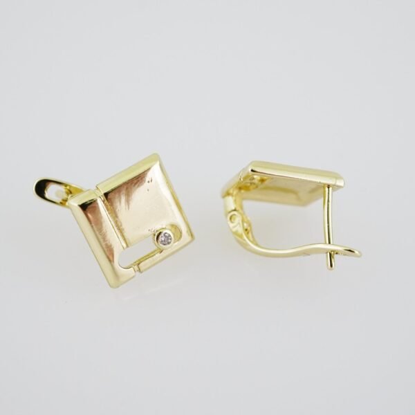 E1907 Earrings - Aretes - Zircon Stone - 14K Real Color - Image 2